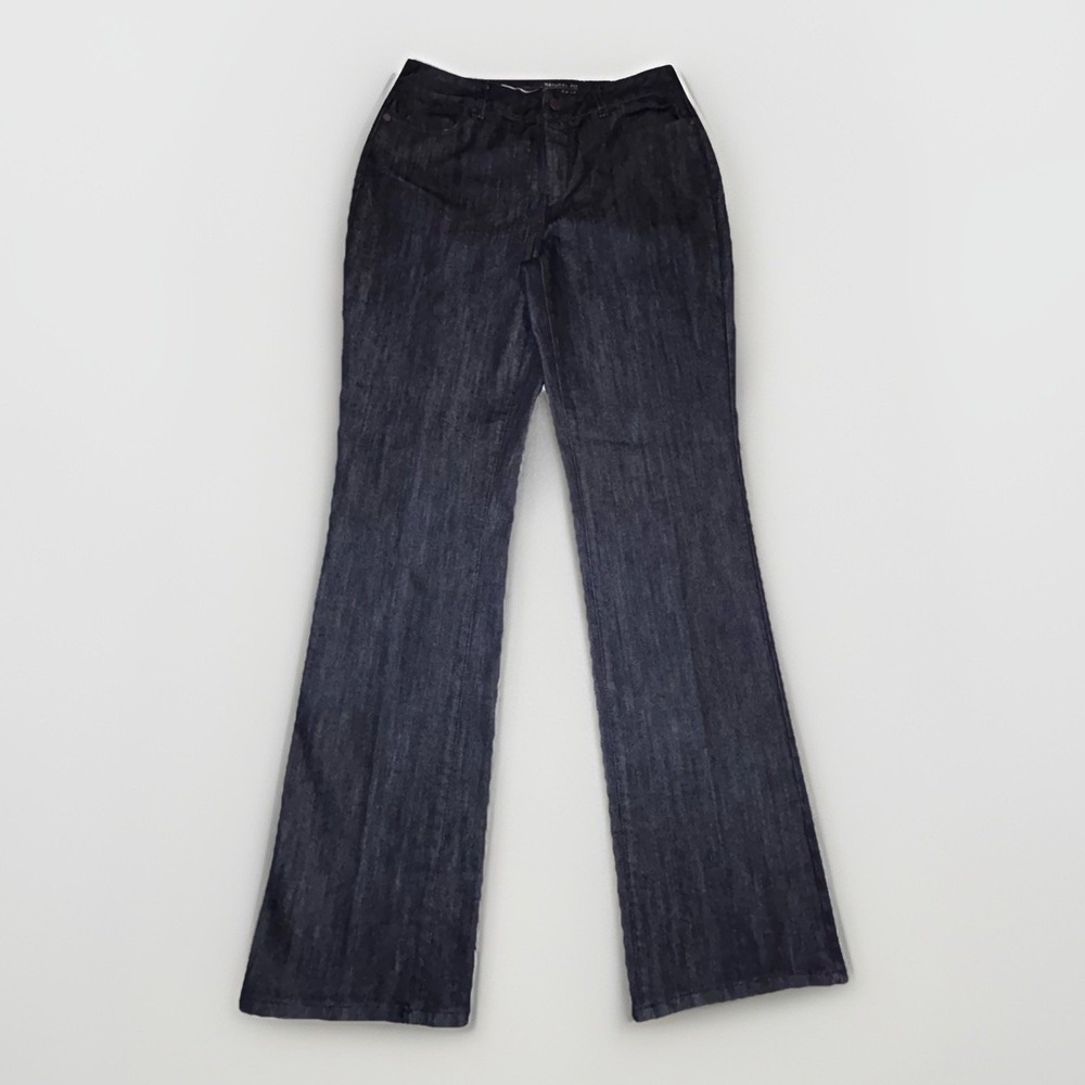 Coldwater Creek Blue Denim Natural Fit Mini Bootcut Jeans Size 6 Dark Wash 28x30